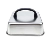 Fxzqgnh Cloche à Barbecue Carré Cloche Cuisson Poli Ustensile pour Cuisiniers, Grilla, Cuisine, 26-26-5cm, Bar Handle