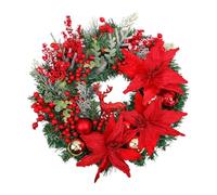 Fxzqgnh Couronne de Noël pour Porte D'entrée, Décoration à Suspendre, Boule Dorée de 40 Cm