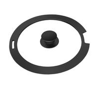 Fxzqgnh Couvercle Universel avec Rebord En Silicone, Couvercle Supérieur, Accessoire de Cuisine, Verre pour Casseroles, Poêles, Woks, Black M