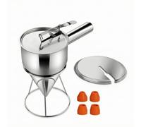 Fxzqgnh Distributeur Pâte avec Support et Buses En Silicone Amovible Distributeur Pâte avec Support Conique Entonnoir à Piston, 1200ml, Poignée Amovible 1200ml + 4 Embouts En Silicone + Couvercle
