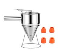 Fxzqgnh Entonnoir à Pâtisserie En Acier Inoxydable avec Poignée Ergonomique Support Antidérapant Buses Multiples Fournies Commande Du Débit Précise Adapté à L, Diamètre 13cm