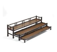 Fxzqgnh Étagère en Bambou avec Plateau Tressé Naturel Étagère à Thé Polyvalent Support pour Cuisine, Couleur D Origine, Porte-Tasses en Bambou Violet Chaise De Maître À Trois Niveaux