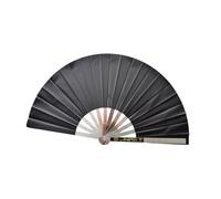 Fxzqgnh Éventail Pliable en Acier Inoxydable, éventail Tai, éventail de Chinois pour Spectacles, Accessoires de Danse, Festivals et Fêtes, Noir