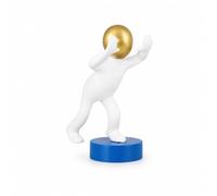 Fxzqgnh Figurine avec Tête Dorée Sculptural Figurine Visage Abstrait Élégant Statuette Personnage pour Entrée, 21 15 25CM, Figure A