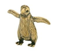 Fxzqgnh Figurine Pingouin Ornement Statue Miniature Sculpture Laiton Animal Finition Réaliste Structure Solide Convient pour Bureau Bibliothèque Collection Dé, 3x2.6 Cm