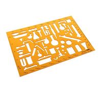 Fxzqgnh Gabarit de pour Règle de Dessin Pochoir à Formes Modèle Mathématique et Outil d'apprentissage en Plastique Transparent Adapté aux, Vert, 209x141mm