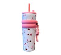 Fxzqgnh Gobelet Isotherme En Acier Inoxydable, à La Fois Beau, élégant et Pratique, Idéal pour Les Pique-niques, Les Remises de Diplômes et Le Bureau, Petite Fleur Rose