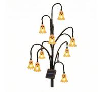 Fxzqgnh Halloween Balise Solaire Extérieure Lampe de Chemin Lanterne Décorative Éclairage de Jardin Cadre en Arbre Ramifié en Fer et Piquet Robuste Convient, Fantôme
