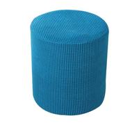 Fxzqgnh Housse Tabouret Ronde Recouvre-Pouf Ajustable Lavable Polyester Respirant Design Décoratif Adaptée Salon Séjour Appartement Hôtel, Cyan Clair