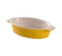 Fxzqgnh Plat à Four, Cocotte En Porcelaine, Accessoire de Cuisine, Grand Plat à Lasagnes Profond pour Le Four, pour Un Usage Quotidien, pour La Cuisson Au Fou, jaune, ovale