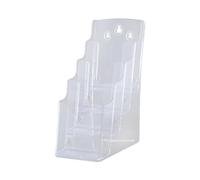 Fxzqgnh Porte-brochures En Acrylique, Présentoir de Table, Porte-flyers Transparent pour Magazines, Menus, Réception, Restaurant, Hôtel, A6 4 niveaux