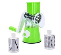 Fxzqgnh Râpe à Fromage Rotative Manuelle Système de Coupe-légumes Multifonction Slicer Tambour Interchangeable Robuste Convient Maison Repas Extérieur Restaur, Vert