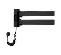 Fxzqgnh Sèche-serviettes électrique, Porte-serviettes électrique, Sèche-serviettes Numérique, Chauffage Rapide, Double Barre En Aluminium, Adapté à La Salle D, Noir