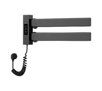 Fxzqgnh Sèche-serviettes électrique, Porte-serviettes électrique, Sèche-serviettes Numérique, Chauffage Rapide, Double Barre En Aluminium, Adapté à La Salle D, Gris