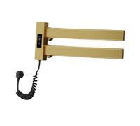 Fxzqgnh Sèche-serviettes électrique, Porte-serviettes électrique, Sèche-serviettes Numérique, Chauffage Rapide, Double Barre En Aluminium, Adapté à La Salle D, or