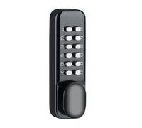 Fxzqgnh Serrure de Porte Mécanique, Serrure de Porte Mécanique avec Poignée et Code, Serrure de Porte Sans Clé pour Bureau et Extérieur, Noir