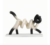 Fxzqgnh Statuette Chat Abstrait Lisse Figurine Chat Épuré Unicolore pour Amateurs D'art, Console, Salon, Bureau, Chat Marchant
