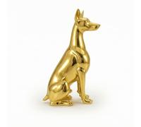 Fxzqgnh Statuette Chien Élancé Élégante Sculpture Chien Sign Décoration pour Étagère, Doré, 13 10 24cm