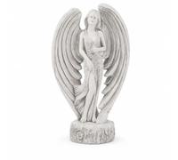 Fxzqgnh Statuette D'ange avec Ailes En Cœur Sculpté Ange En Résine Élégante Sculpture pour Cheminée, Blanc Antique