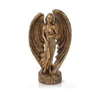 Fxzqgnh Statuette D'ange avec Ailes En Cœur Sculpté Ange En Résine Élégante Sculpture pour Cheminée, Doré Antique
