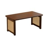 Fxzqgnh Table Basse Pliante Aspect Bois Table Tatami Pliante Bords Arrondis pour Étudiants, Lecteurs, Chambre, Balcon, 70cm, Noyer