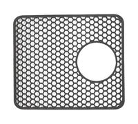 Fxzqgnh Tapis D'évier Perforé, Tapis D'égouttage Réutilisable et Multifonctionnel, Tapis égouttoir pour Casseroles et Verres, Gris