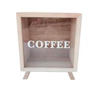 Fxzqgnh Tirelire en Bois, Grande Capacité, Boîte de Rangement Décorative Transparente avec Fenêtre en Acrylique, Idéale pour Un Bureau d'enfant, B