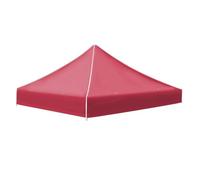 Fxzqgnh Toit de Tonnelle Polyester Pliable Remplacement Abri Canopée Pavillon Extérieur Résistant Drainage Intégré Renforcés Fixation Stable Compatible 3x3m Adapté Terrasses Patios, Rouge Vin