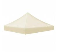 Fxzqgnh Toit de Tonnelle Polyester Pliable Remplacement Abri Canopée Pavillon Extérieur Résistant Drainage Intégré Renforcés Fixation Stable Compatible 3x3m Adapté Terrasses Patios, Blanc Cassé