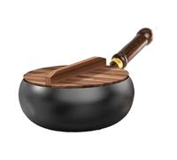Fxzqgnh Wok En Fonte, Plat, Compatible Induction et, Manche En Bois, Style Chinois, pour La Cuisine, Sans Couvercle, 30cm