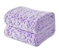 FY FIBER HOUSE Couverture Polaire en Microfibre et Flanelle avec imprimé guépard 3D, 228,6 x 274,3 cm, Violet
