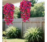 Fycooler Fleurs artificielles à suspendre - Bougainvilliers résistants aux UV - Bouquet de fleurs artificielles à suspendre pour intérieur et extérieur - Plante de fleurs artificielles pour mur