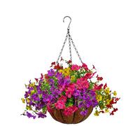 Fycooler Paniers à suspendre avec panier de 30,5 cm - Décoration intérieure et extérieure - Bouquet de fleurs artificielles pour porche, jardin, mariage, décoration d'intérieur
