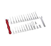 Fydun 27 Pièces Kit D'outils de Retrait de Broche de Borne Ensemble de | 27 Embouts Interchangeables + Poignée cier allié, Coffret de Rangement numéroté, Dépinçage Universel