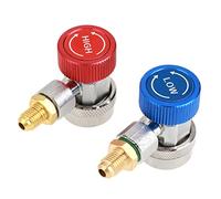 Fydun Adaptateur de Coupleur de Climatisation à Connecteur Rapide R134 A/C Bas/haut avec Capuchon pour Climatisation de Voiture