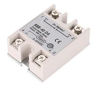 Fyearfly Relais statique DC-AC - Commutateur de relais statique antivibration DC-AC monophasé SSR-40DA 40 A Entrée 3-32 V DC Sortie 24 V-380 V AC