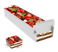 Fyeme Cadre à pâtisserie rectangulaire réglable avec revêtement antiadhésif 41,7×10×6 cm Moule à pâtisserie rectangulaire en alliage d'aluminium Facile à nettoyer Moule pour tiramisu Convient pour