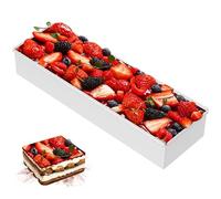 Fyeme Cadre à pâtisserie rectangulaire réglable avec revêtement antiadhésif 41,7×10×6 cm Moule rectangulaire en alliage d'aluminium Facile à nettoyer Forme pour tiramisu Convient pour tiramisu