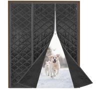 FYHFDH Rideau de Porte Isolant Thermique Rideau de protection thermique Rideau Anti Froid Porte Auto-Absorbant coupe-vent protection contre le froid Rideau Porte Entrée, sans Perçage, 120x180cm, noir