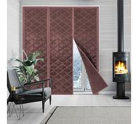 FYHFDH Rideau de Porte Isolant Thermique Rideau de protection thermique Rideau Anti Froid Porte Auto-Absorbant coupe-vent protection contre le froid Rideau Porte Entrée, sans Perçage, 140x210cm, brun