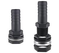 Fyihoxi 2 PCS Trop Plein Cuve 25mm, Passe Paroi Cuve Eau 1000l, Raccord Tuyau 25mm 1 Pouce, Kit de Jumelage Cuve pour Tuyau de Trop-Plein de 2,5 cm
