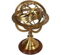 FYNJREX Globe terrestre naval vintage en laiton gravé sur table