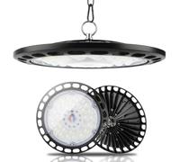 Fynokst Projecteur LED Industriel 100W, 12800LM UFO Eclairage Plafonnier LED Garage avec Chaine, 6000K Projecteur Intérieur, IP66 Étanche Éclairage de Plafond pour Garage Entrepôt Atelier Usine