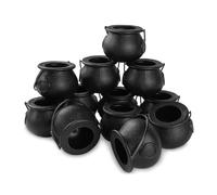 FYOBOT 12 Pièces Mini Chaudron Noir avec Poignée Mini Chaudron de Sorcière d'halloween Pot de Bonbons pour Halloween