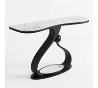 FYRDTNG Console Moderne avec Plateau en Pierre Frittée et Base Métal Entrée(Gold A,80CM/31.5IN)
