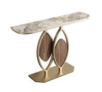 FYRDTNG Console Moderne en Pierre Frittée avec Base Métal pour Entrée(Gold A,59.06in)
