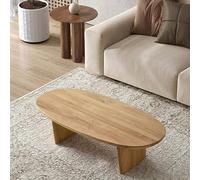 FYRDTNG Table Basse Ovale Moderne, Bois de pin Massif, Table de Centre Minimaliste Salon, Cocktail Tables pour Petit Appartement, Décoration Organique, Durable(Wood,120cm/47.2in)