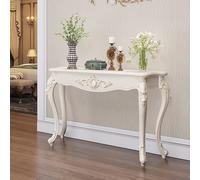 FYRDTNG Table Console Entrée Étroite, Meuble Baroque Vintage Orné, Bord Doré, Table de Couloir en Bois Blanc, Table de Canapé Décorative pour Salon(Gold Trim,120cm/47.2in)