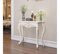 FYRDTNG Table Console Entrée Étroite, Meuble Baroque Vintage Orné, Bord Doré, Table de Couloir en Bois Blanc, Table de Canapé Décorative pour Salon(Gold Trim,80cm/31.4in)