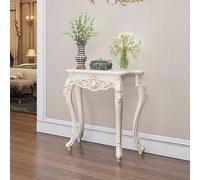 FYRDTNG Table Console Entrée Étroite, Meuble Baroque Vintage Orné, Bord Doré, Table de Couloir en Bois Blanc, Table de Canapé Décorative pour Salon(Gold Trim,60cm/23.6in)